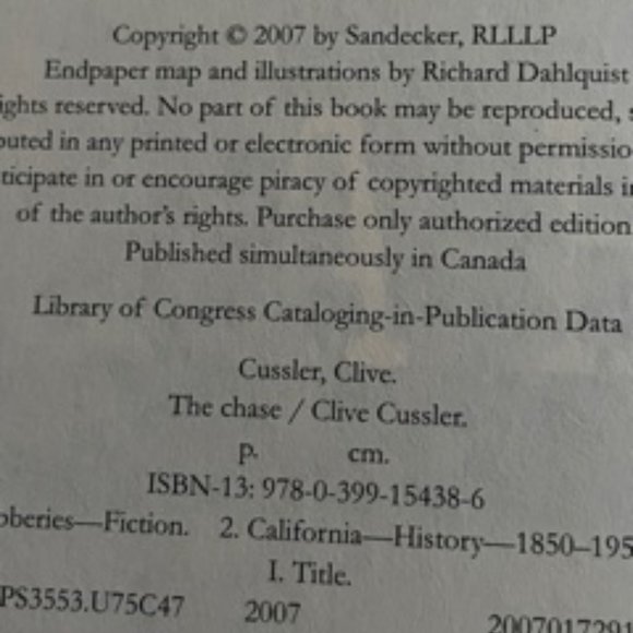 Clive Cussler Novel The Chase - Picture 2 of 5